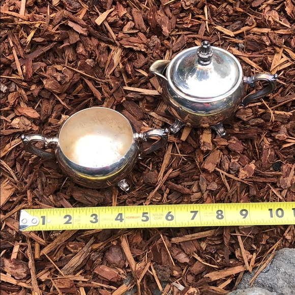 Silver Plated Sugar Creamer Set Tea Coffee Vintage - Picture 8 of 8